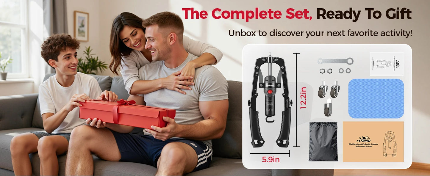 FLYBIRD 3-in-1 Hydraulic Arm Trainer and Ab Roller