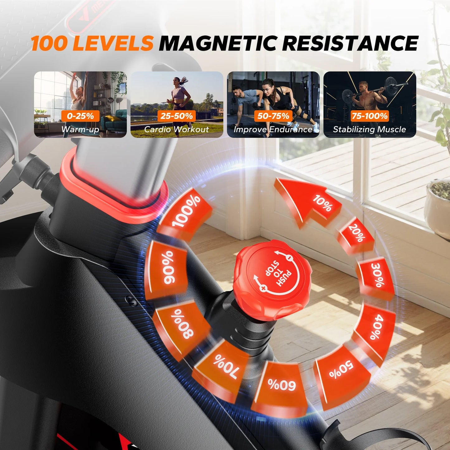 MERACH S38 Magnetic Upright Exercise Bike, 300 lbs