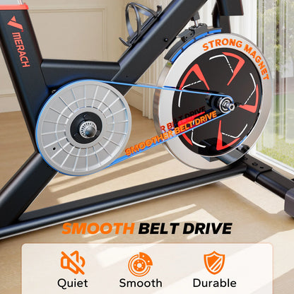 MERACH S38 Magnetic Upright Exercise Bike, 300 lbs