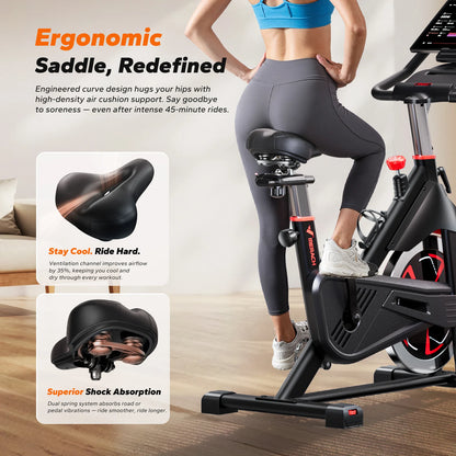 MERACH S38 Magnetic Upright Exercise Bike, 300 lbs
