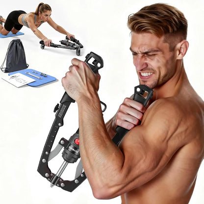 FLYBIRD 3-in-1 Hydraulic Arm Trainer and Ab Roller