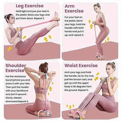 4-Tube Resistance Band Set with NBR Handles