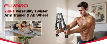FLYBIRD 3-in-1 Hydraulic Arm Trainer and Ab Roller
