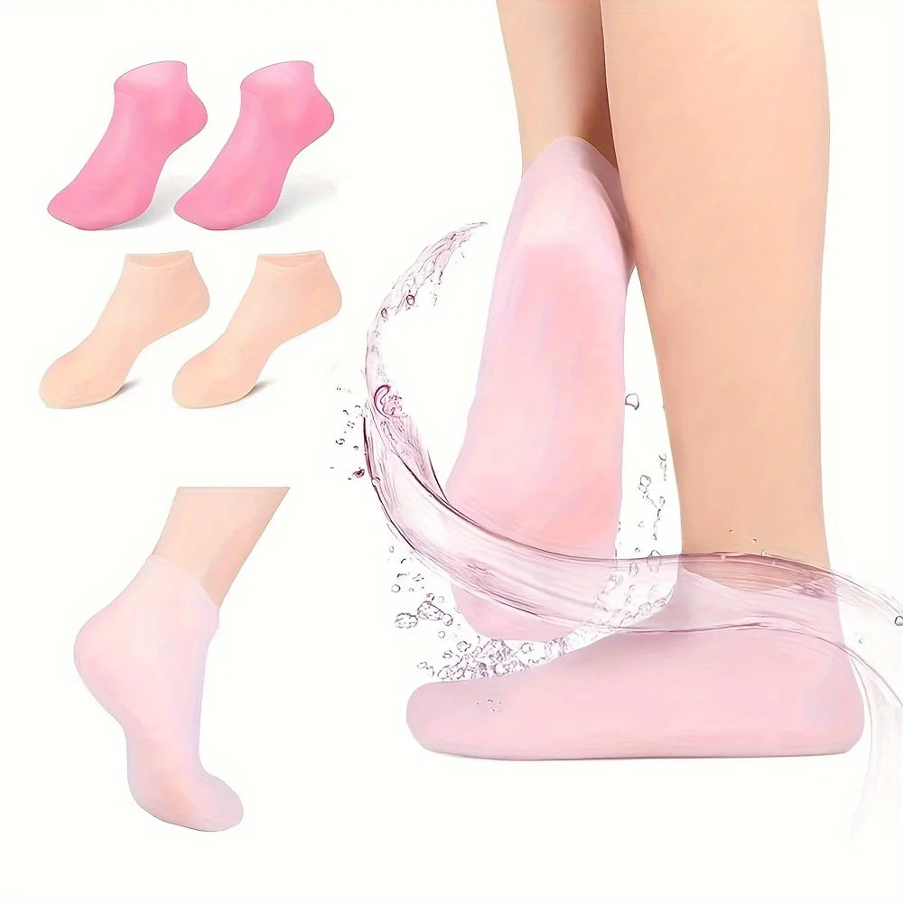 2 Pack Silicone Moisturizing Foot Socks