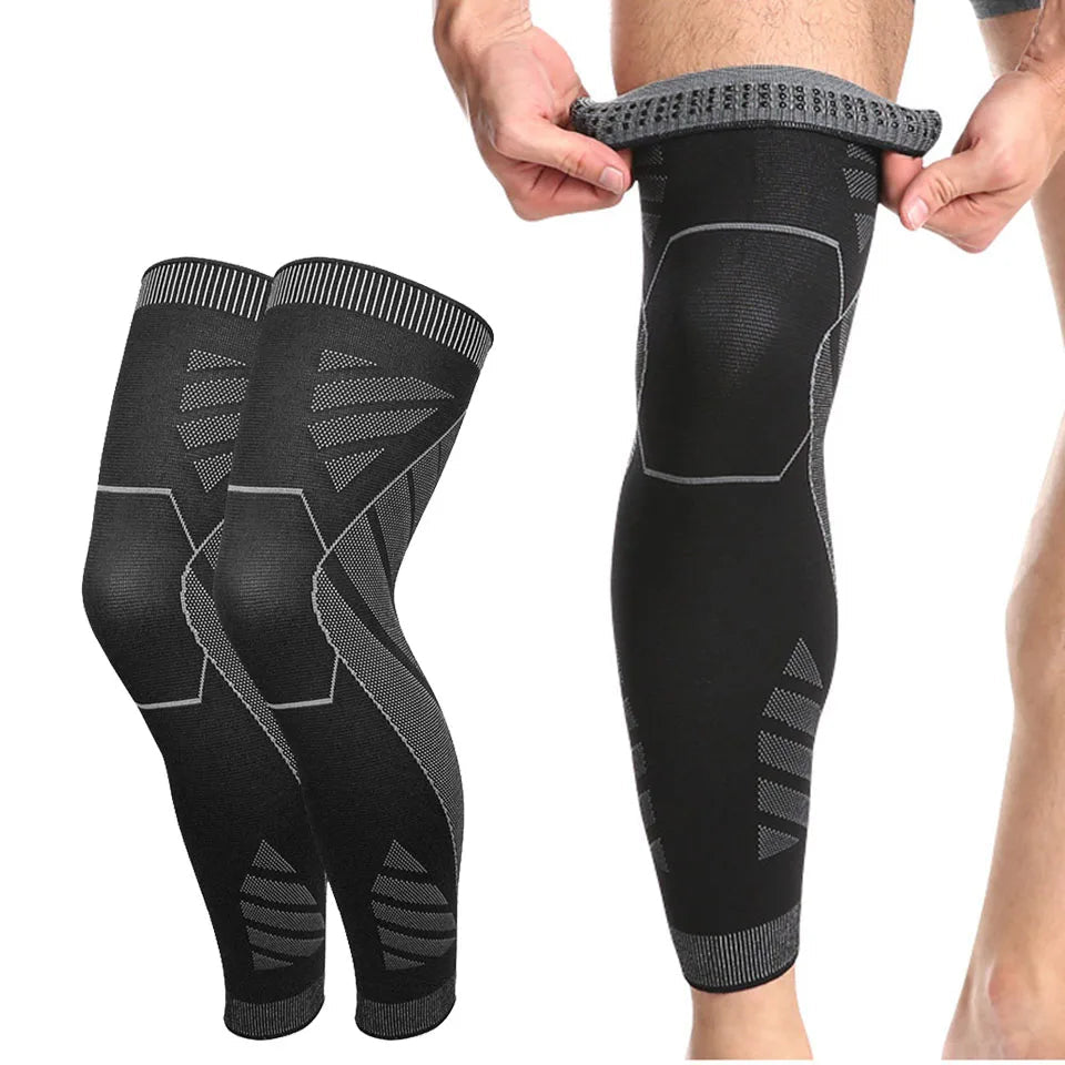 Sports Full Leg Compression Sleeves Knee Braces Support Protector