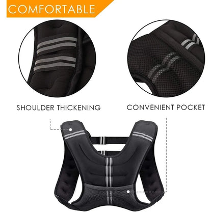 Adjustable Weighted Vest, 8-30 lbs, Reflective Stripe
