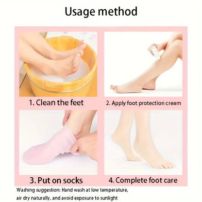 2 Pack Silicone Moisturizing Foot Socks